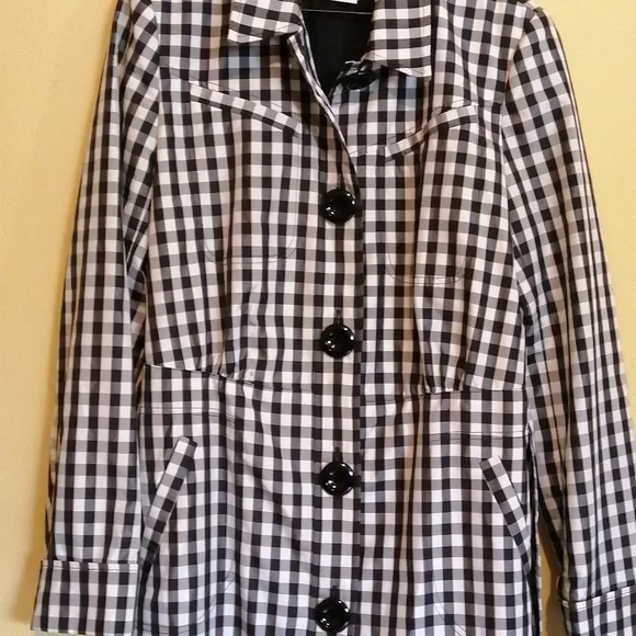Bianca Nygard, vintage   black/white check lightweight coat ,size 8 - Picture 3 of 13